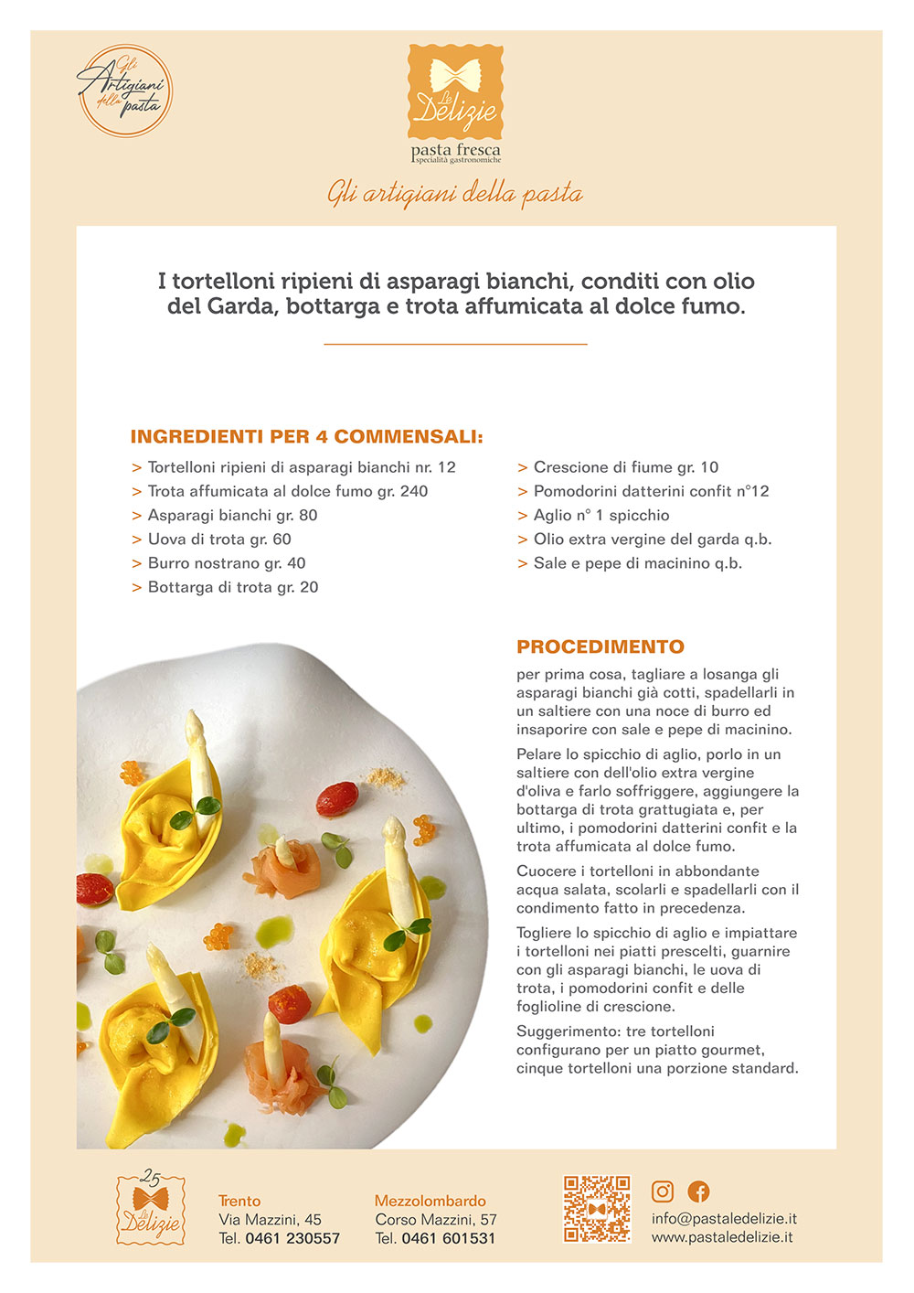 Tortelloni ripieni di asparagi bianchi